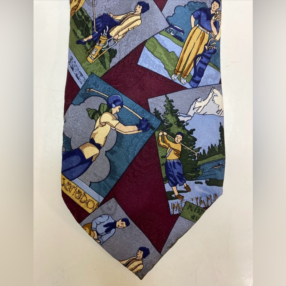 Vintage Christian Dior Monsieur Men’s Silk Golf Necktie Great Golfer Tie